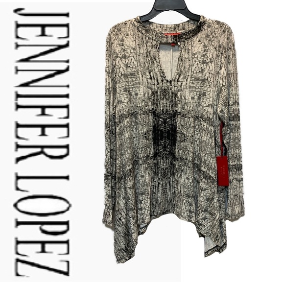 NWT Jennifer Lopez long sleeve snakeskin Tunic - Picture 1 of 12